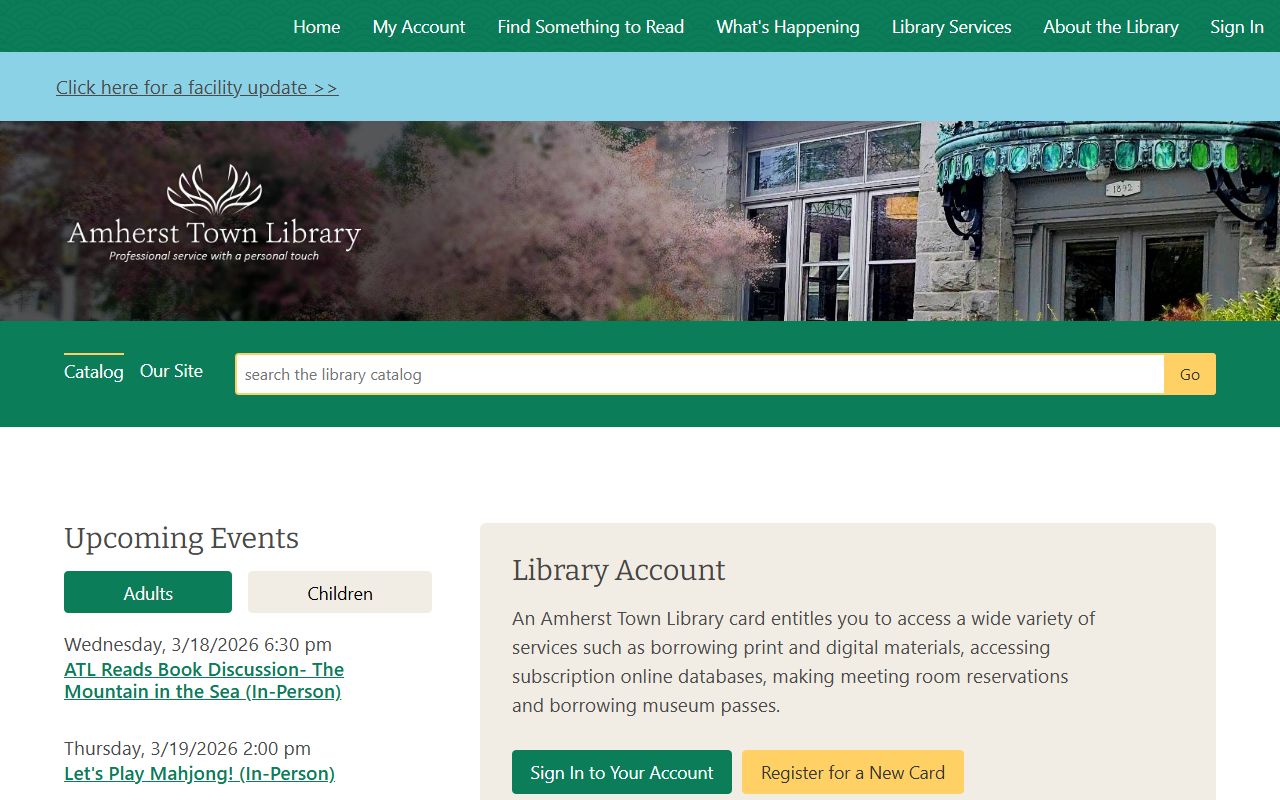 Amherst Town Clerk page for Amherst obituary records