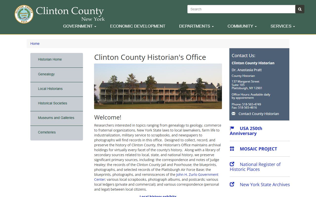 Clinton County Clerk office and records information for obituary research