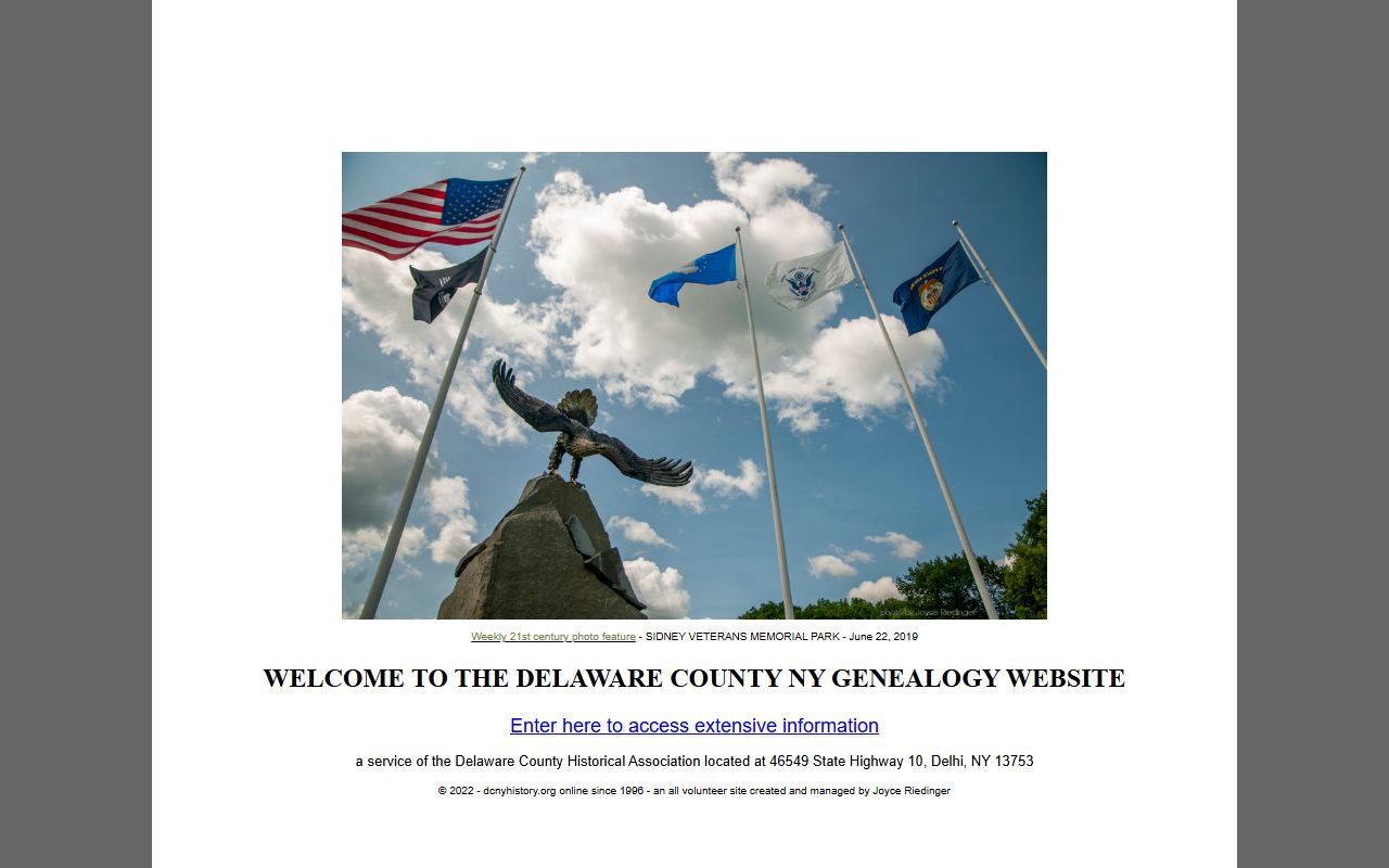 Delaware County Clerk office records for obituary research in Delhi New York