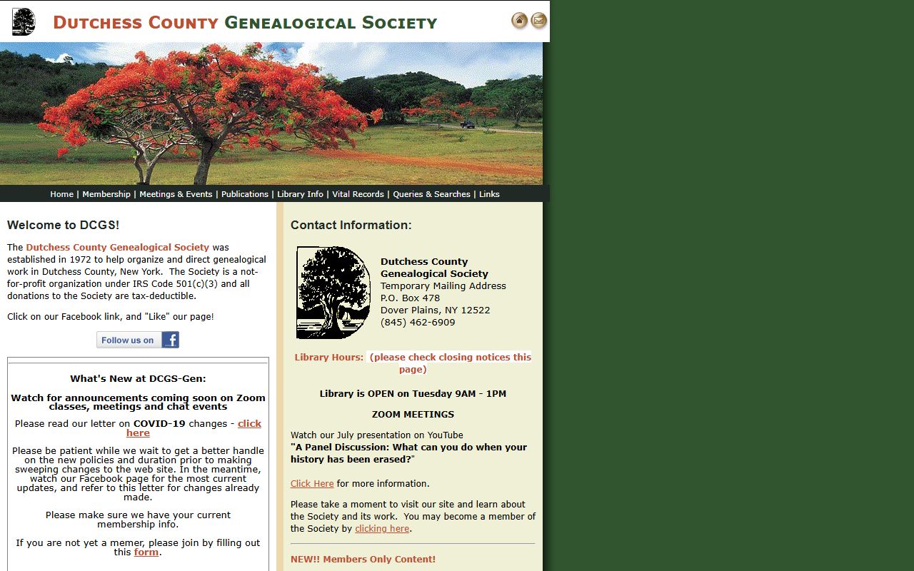 Dutchess County Genealogical Society obituary records collection in Poughkeepsie
