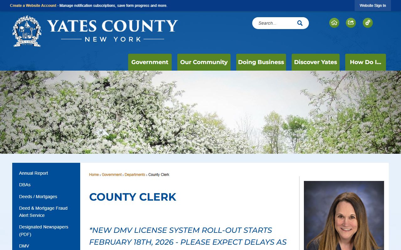 Yates County Clerk office for obituary and death record research in Penn Yan